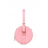 'Macaron' Sac à main Rond Cuir Nappa Rose Poudré
