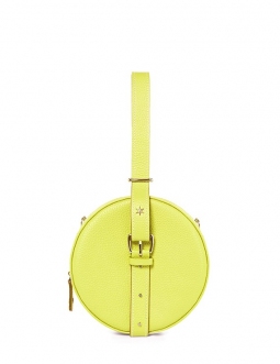 'Macaron' Sac à main Rond Cuir Nappa Paille