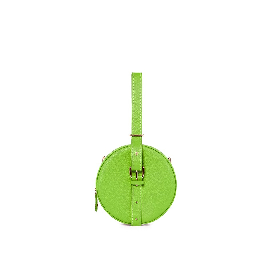 'Macaron' Sac à main Rond Cuir Nappa Pomme