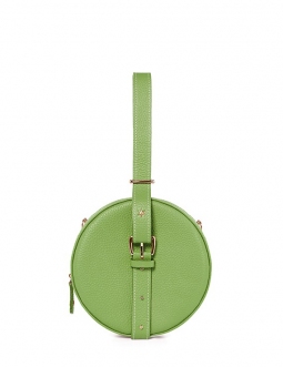 'Macaron' Sac à main Rond Cuir Nappa Asperge