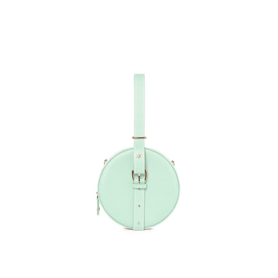 'Macaron' Sac à main Rond Cuir Nappa Opaline