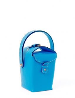 'Tuilerie' Sac à main Seau Cuir Nappa  Cyan