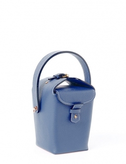 'Tuilerie' Nappa Leather handbag Navy Blue & Gold