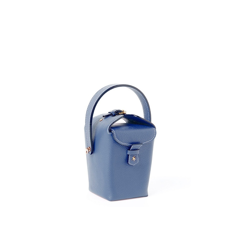 'Tuilerie' Nappa Leather handbag Navy Blue & Gold