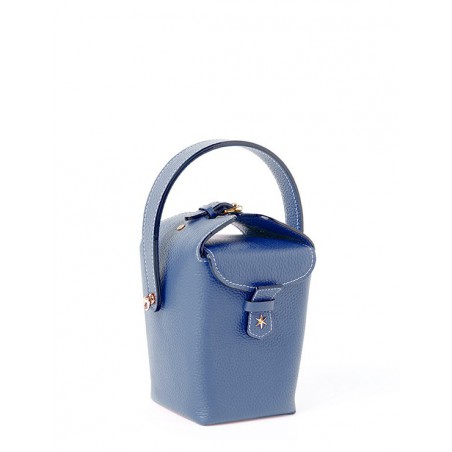 'Tuilerie' Nappa Leather handbag Navy Blue & Gold