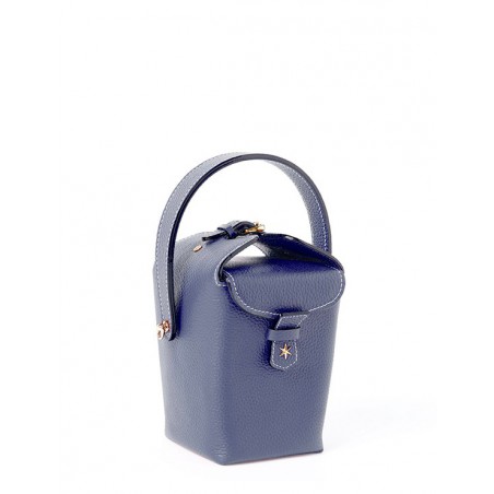 'Tuilerie' Nappa Leather handbag Night Blue & Gold