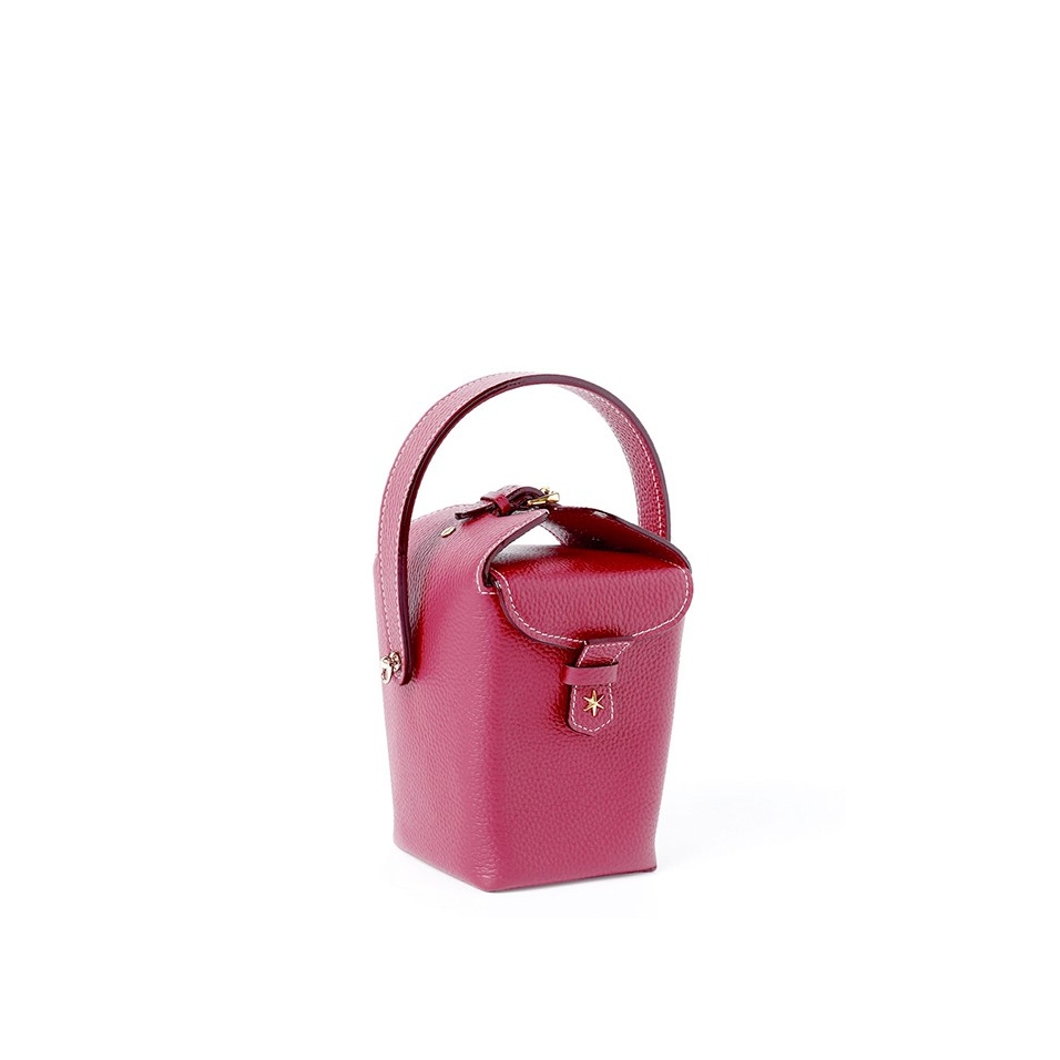 'Tuilerie' Nappa Leather handbag Dark Red & Gold