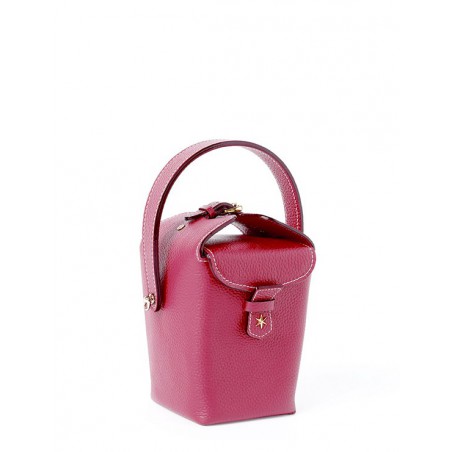 'Tuilerie' Nappa Leather handbag Dark Red & Gold