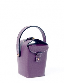 'Tuilerie' Sac à main Seau Cuir Nappa  Cassis & Or