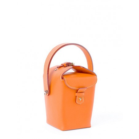 'Tuilerie' Nappa Leather handbag Orange & Gold