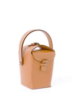 'Tuilerie' Nappa Leather handbag Cognac & Gold