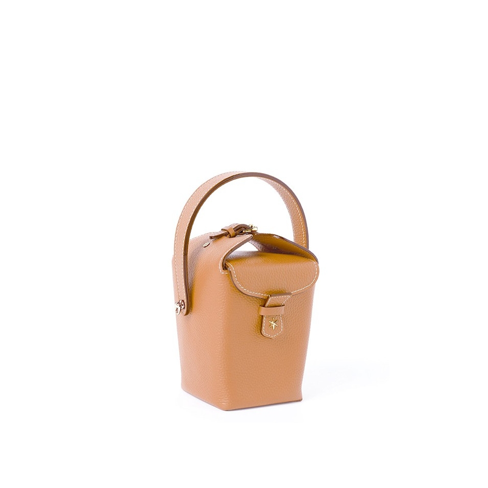 'Tuilerie' Nappa Leather handbag Cognac & Gold