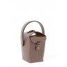 'Tuilerie' Sac à main Seau Cuir Nappa  Chocolat & Or