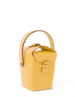 'Tuilerie' Sac à main Seau Cuir Nappa  Moutarde & Or