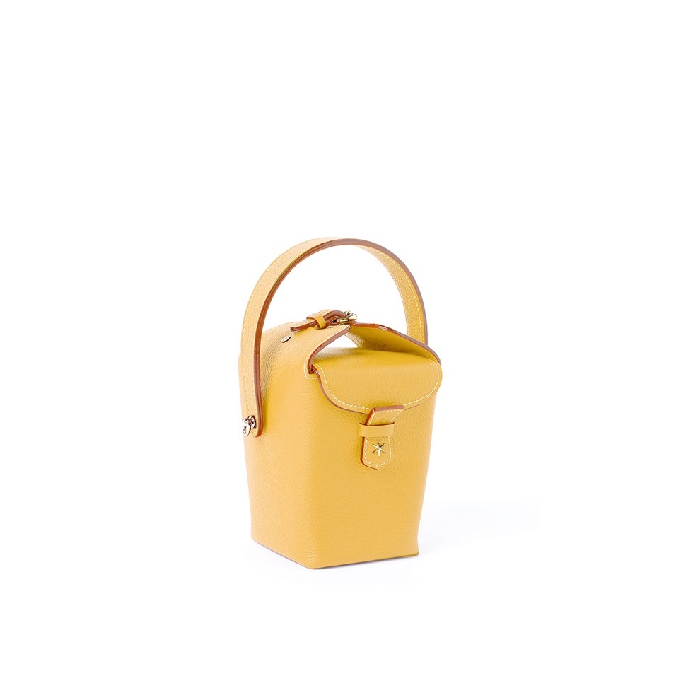 'Tuilerie' Nappa Leather handbag Moutarde & Gold