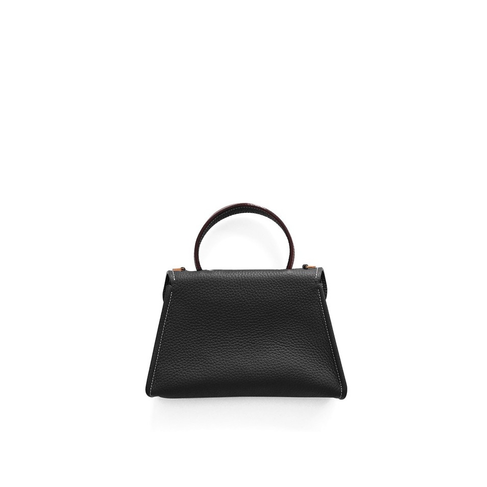 'Chantilly' Sac à main Cuir Nappa Noir & Or