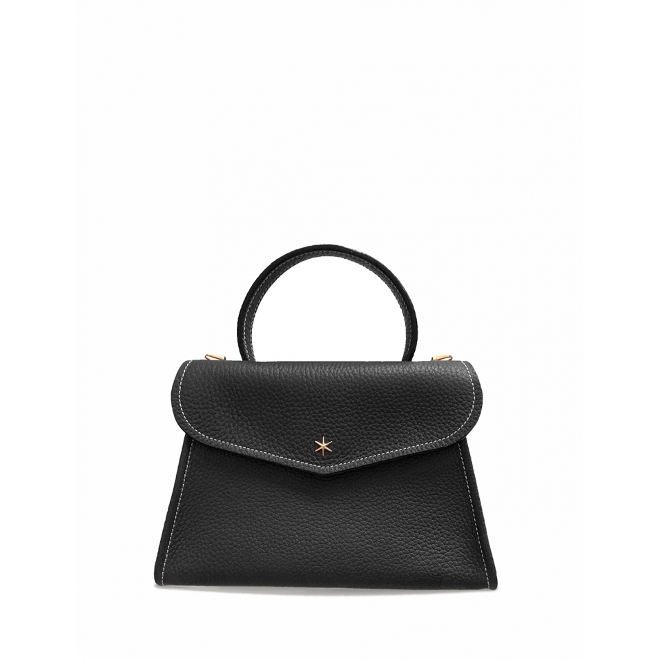 'Chantilly' Sac à main Cuir Nappa Noir & Or