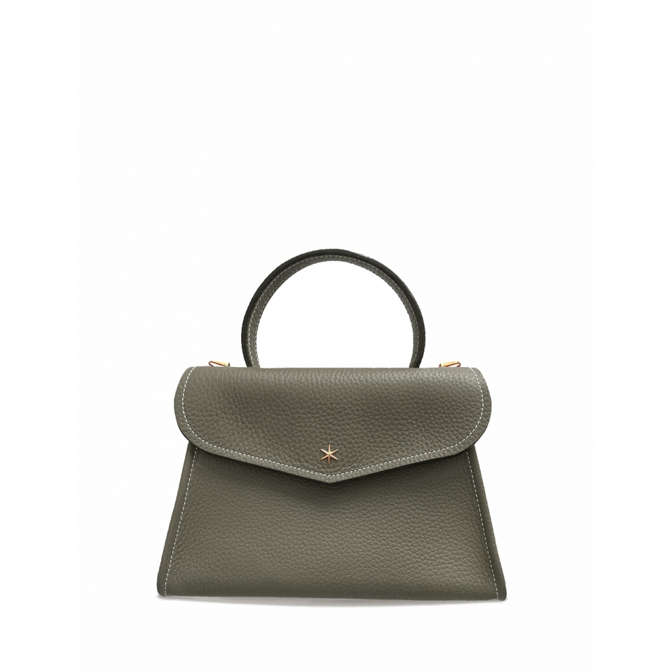 'Chantilly' Sac à main Cuir Nappa Éléphant & Or
