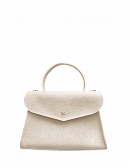 'Chantilly' Sac à main Cuir Nappa Crème & Or