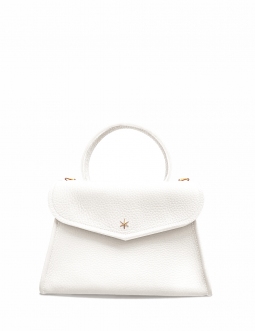 'Chantilly' Sac à main Cuir Nappa Neige & Or
