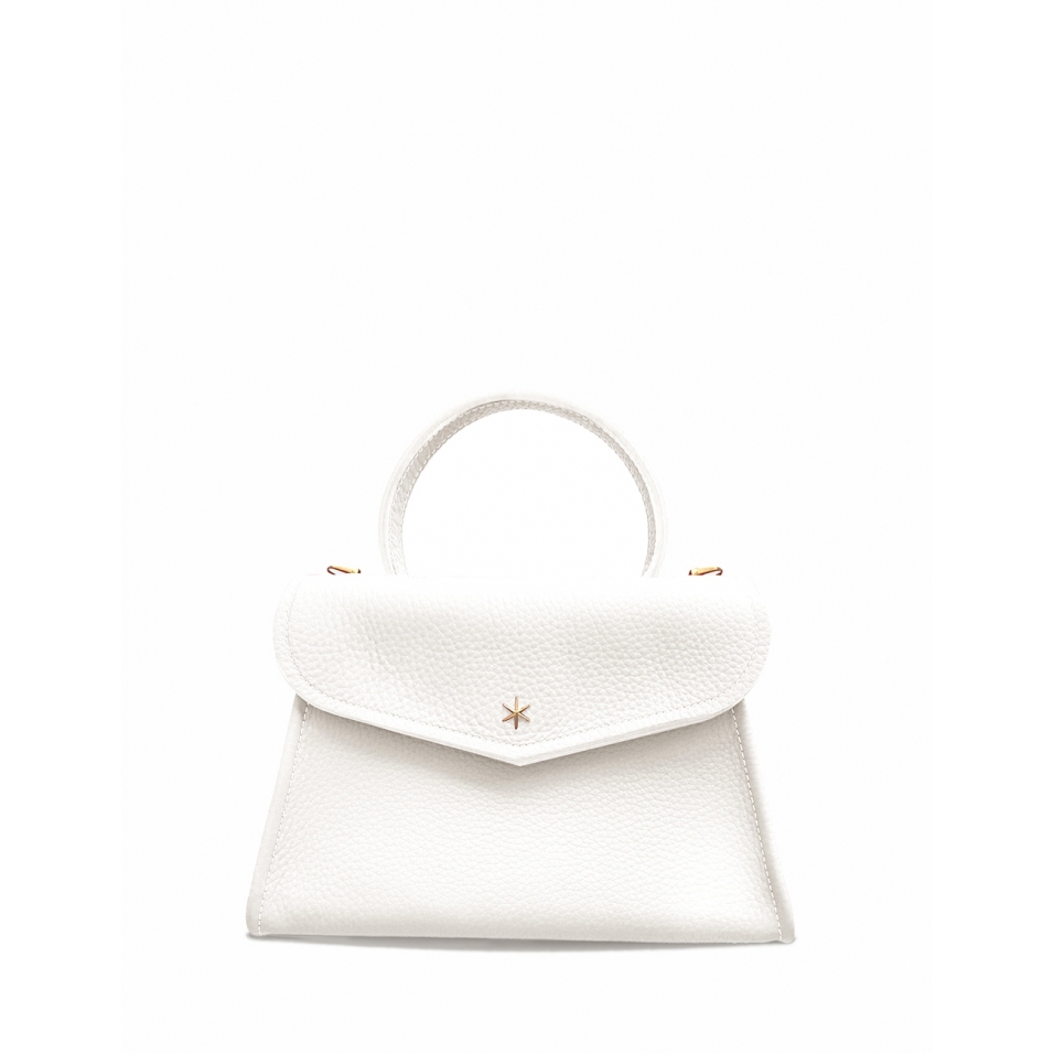 'Chantilly' Sac à main Cuir Nappa Neige & Or