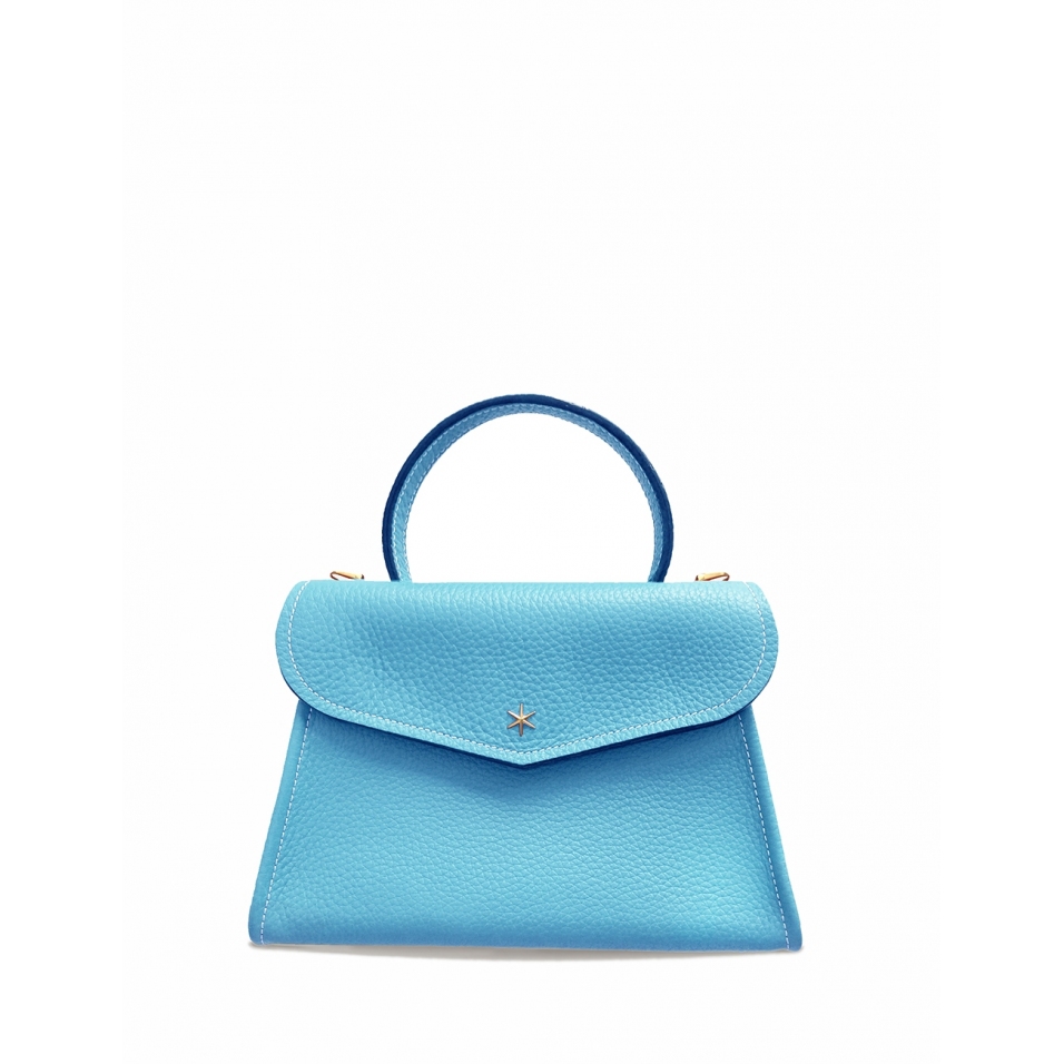 'Chantilly' Sac à main Cuir Nappa Azur & Or