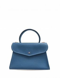 'Chantilly' Sac à main Cuir Nappa Indigo & Or