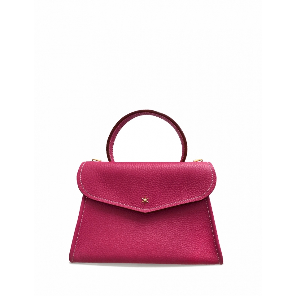 'Chantilly' Sac à main Cuir Nappa Fuchsia & Or