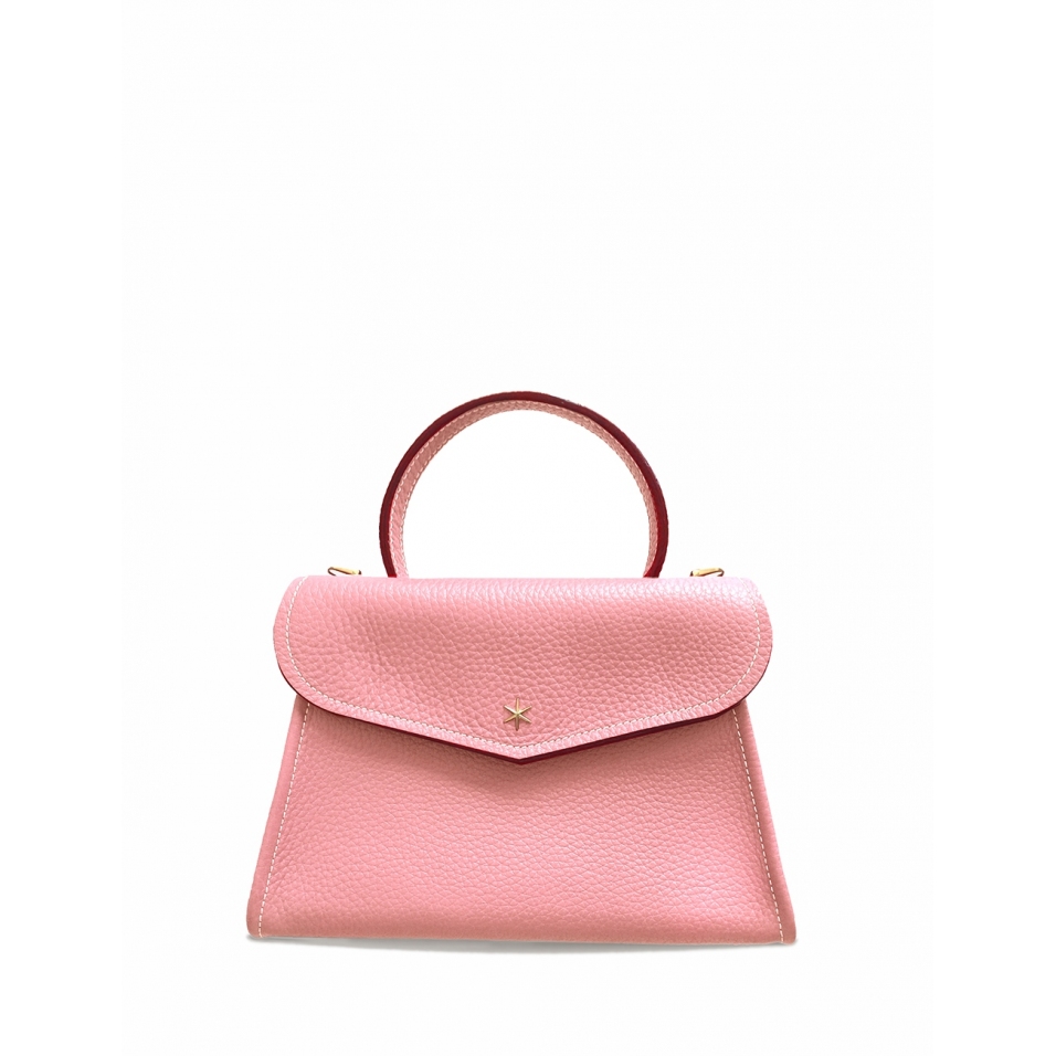 'Chantilly' Sac à main Cuir Nappa Rose Poudré & Or