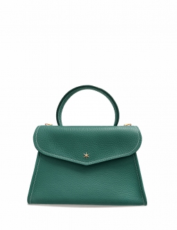 'Chantilly' Sac à main Cuir Nappa Vert Pin & Or