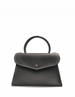 'Chantilly' Sac à main Cuir Nappa Ardoise & Or