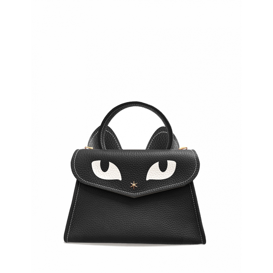 'Chantilly Le chat ' Sac à main Cuir Nappa Ebene