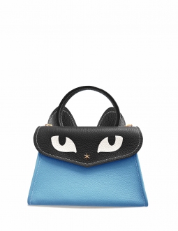 'Chantilly Le chat ' Sac à main Cuir Nappa Azur