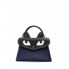 'Chantilly Le chat ' Sac à main Cuir Nappa Bleu Nuit