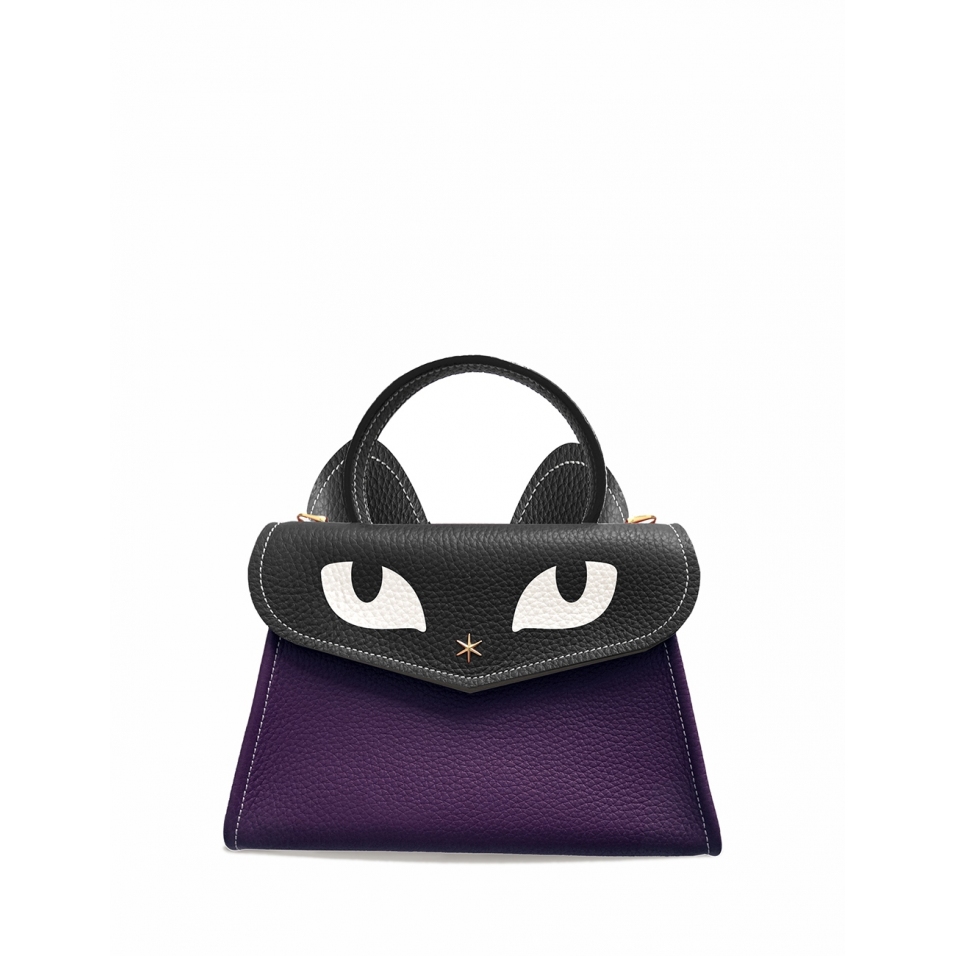 'Chantilly Le chat ' Sac à main Cuir Nappa Cassis