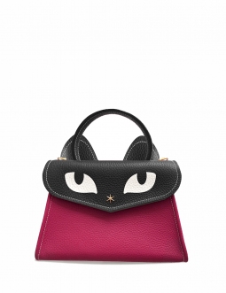 'Chantilly Le chat ' Sac à main Cuir Nappa Fuchsia