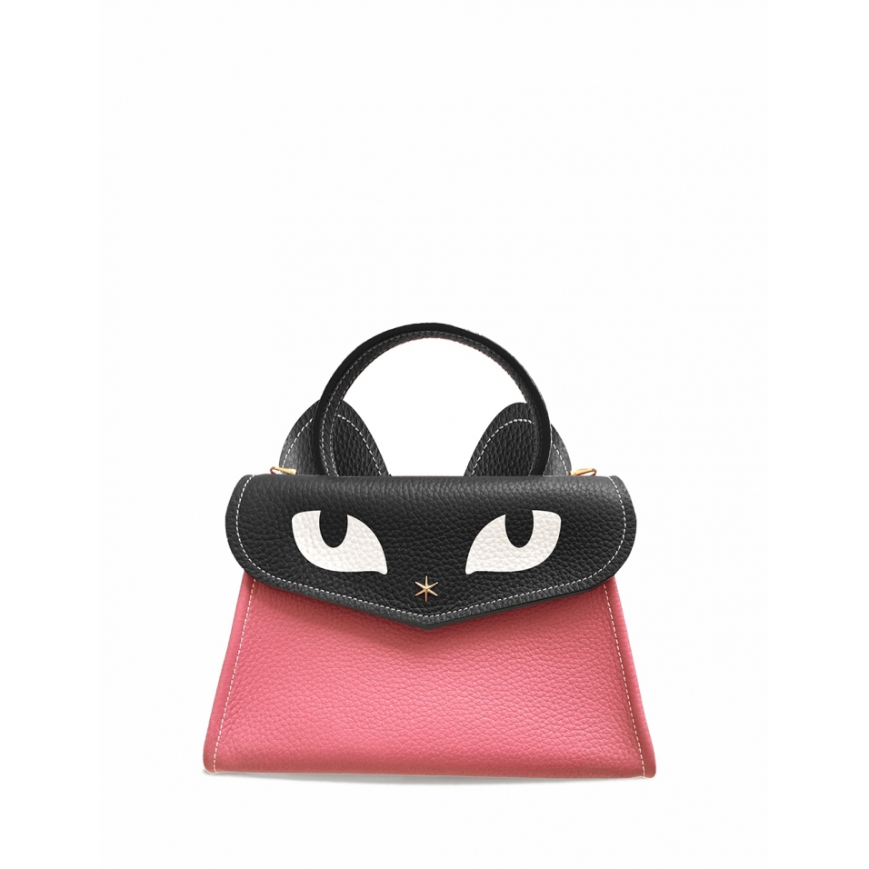 'Chantilly Le chat ' Sac à main Cuir Nappa Rose