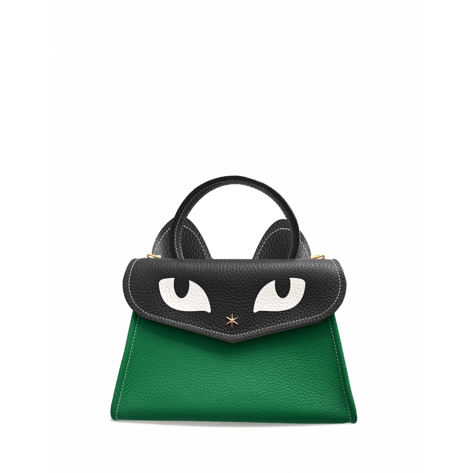 'Chantilly Le chat ' Sac à main Cuir Nappa Lagon