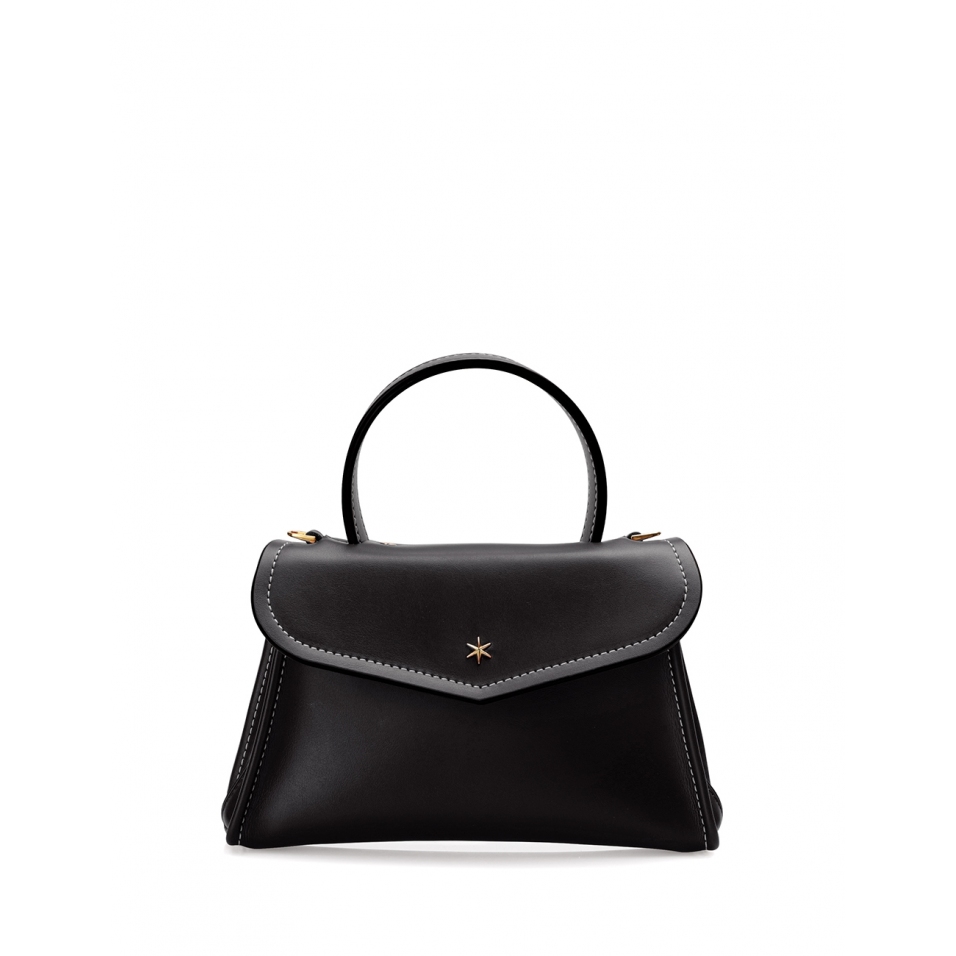 'Chantilly Soie' Sac à main Cuir Noir & Or