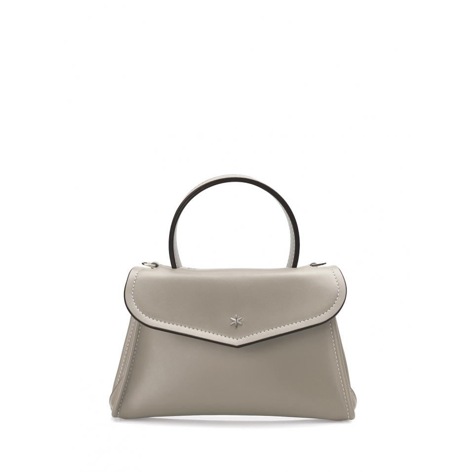 'Chantilly Soie' Sac à main Cuir Tourterelle & Or