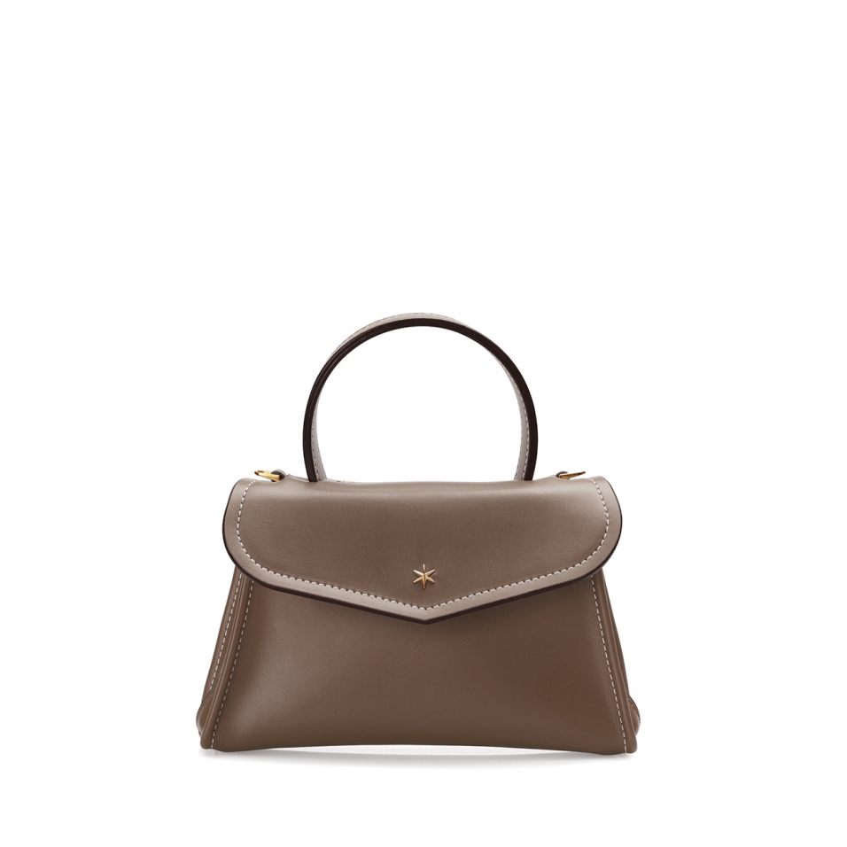 'Chantilly Soie' Sac à main Cuir Grizzli & Or