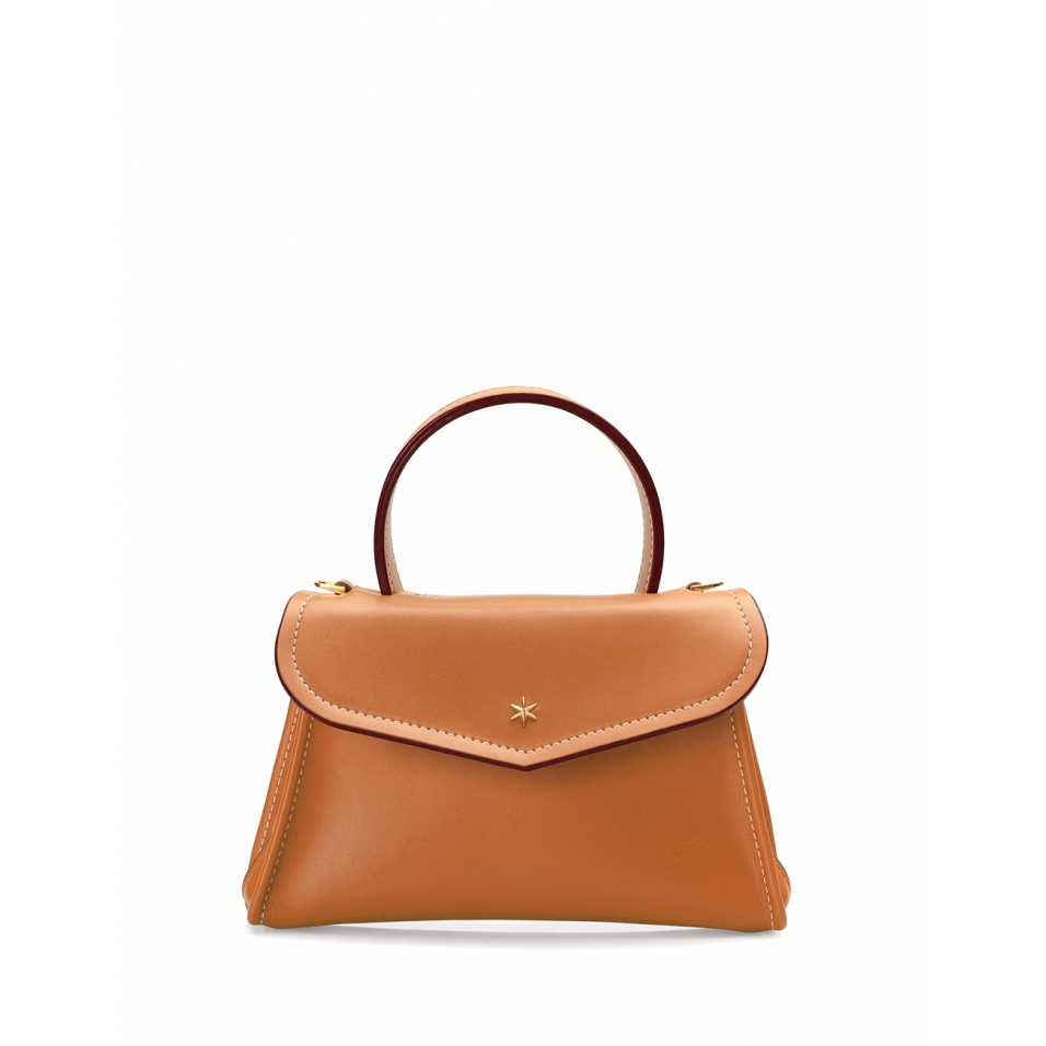 'Chantilly Soie' Sac à main Cuir Cognac & Or