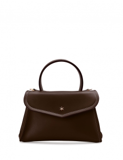 'Chantilly Soie' Sac à main Cuir Chocolat & Or
