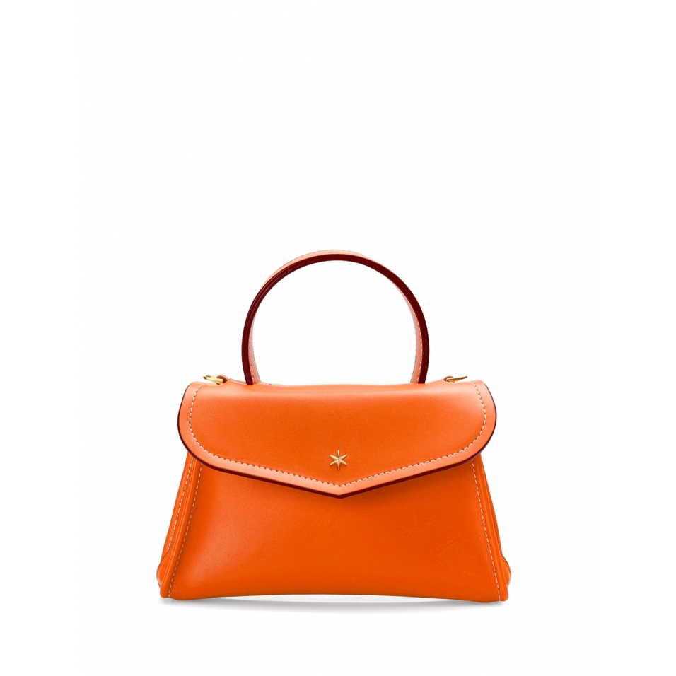 'Chantilly Soie' Sac à main Cuir Orange & Or