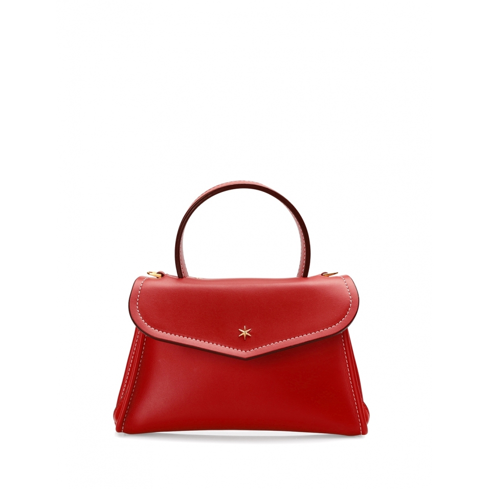 'Chantilly Soie' Sac à main Cuir Bordeaux & Or