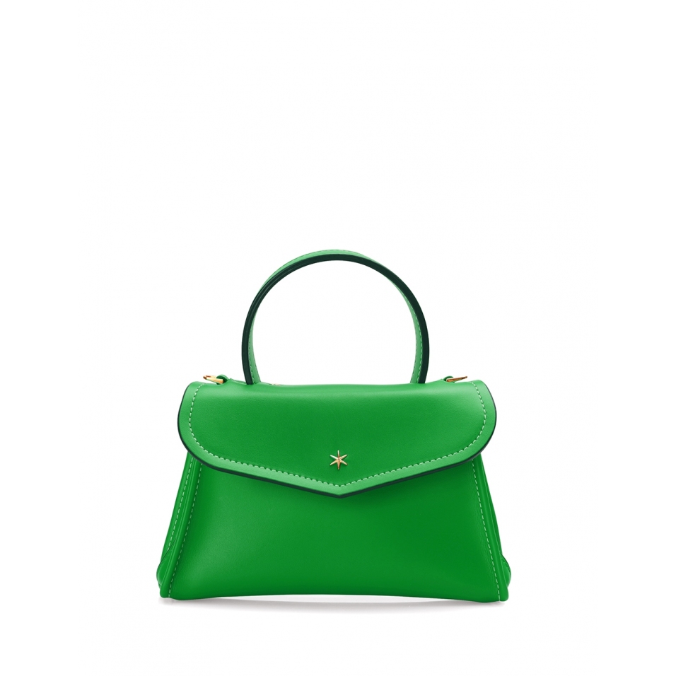 'Chantilly Soie' Sac à main Cuir Lagon & Or