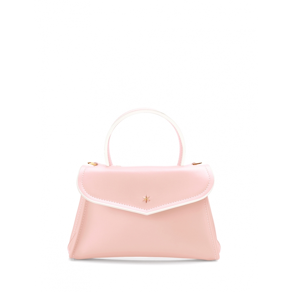 'Chantilly Soie' Sac à main Cuir Rose Poudré & Or