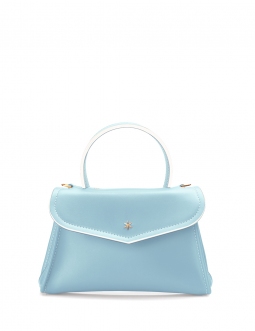 'Chantilly Soie' Sac à main Cuir Azur & Or