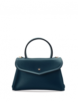 'Chantilly Soie' Sac à main Cuir Bleu Nuit & Or