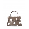 'Chantilly Soie Pois' Sac à main Cuir Grizzli & Or